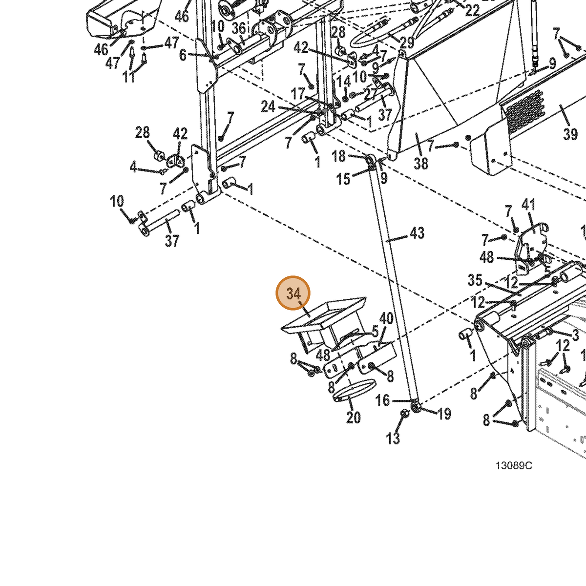 Grasshopper part 645108 — IPL diagram snippet (6x zoom, amber highlight)