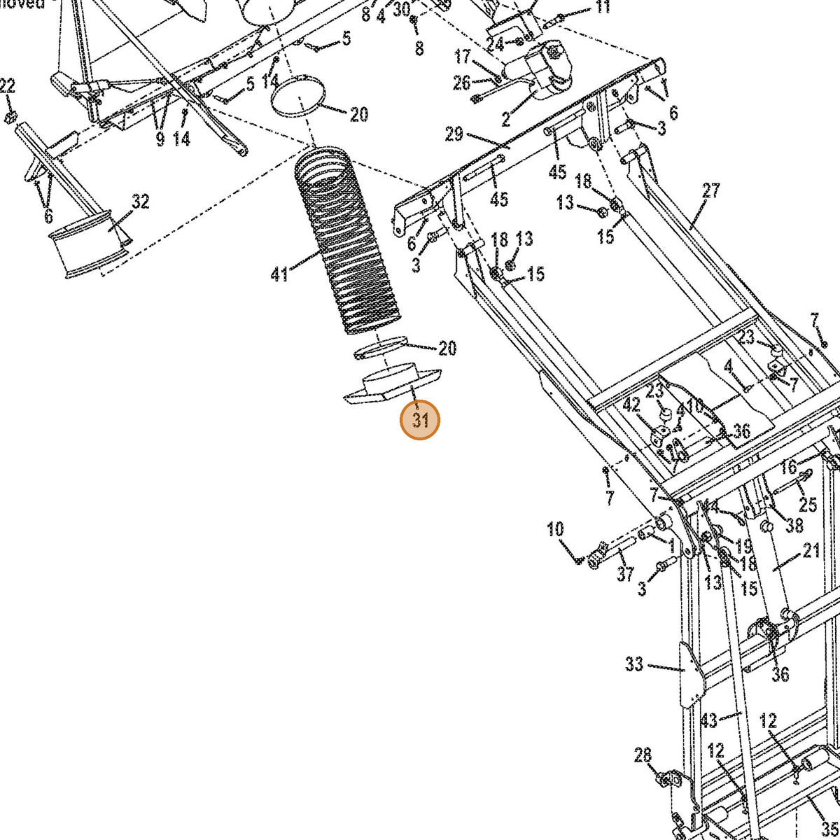 Grasshopper part 645109 — IPL diagram snippet (6x zoom, amber highlight)