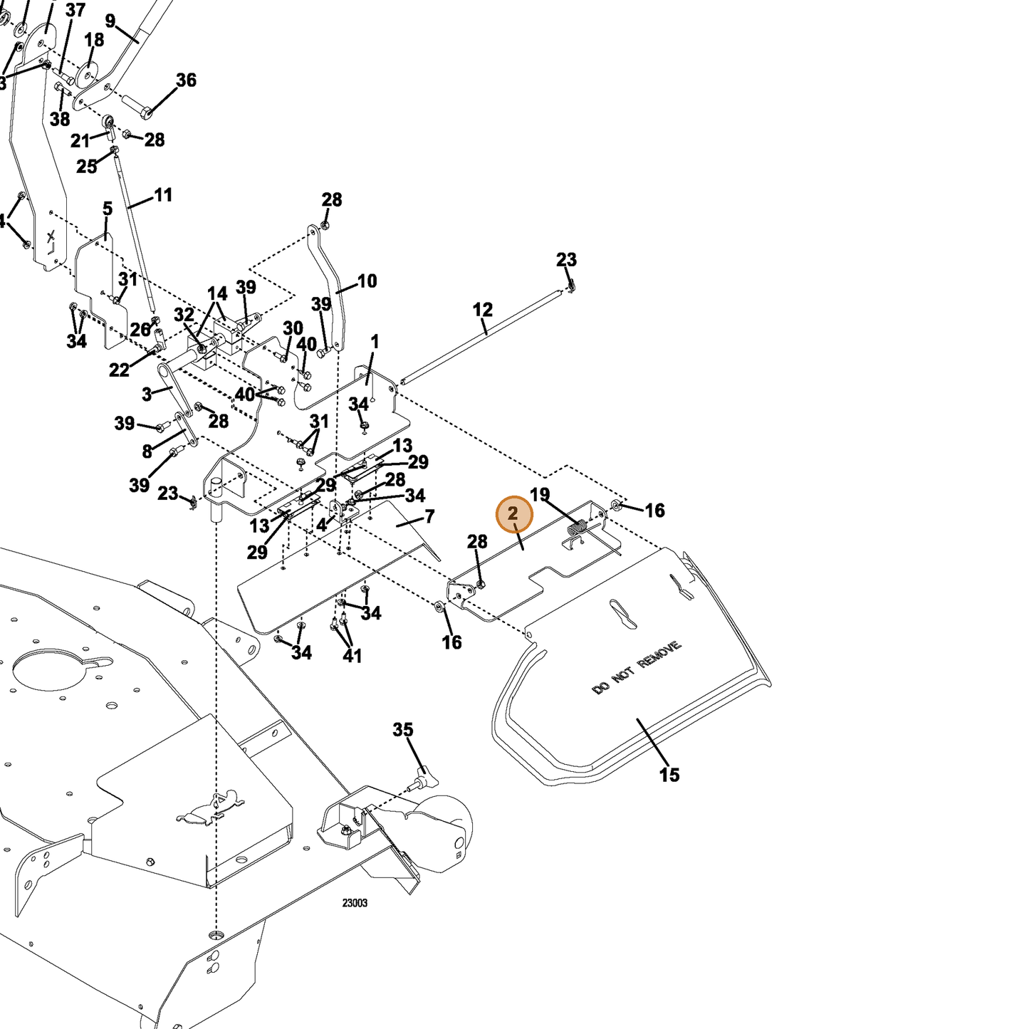 Grasshopper part 645112 — IPL diagram snippet (6x zoom, amber highlight)