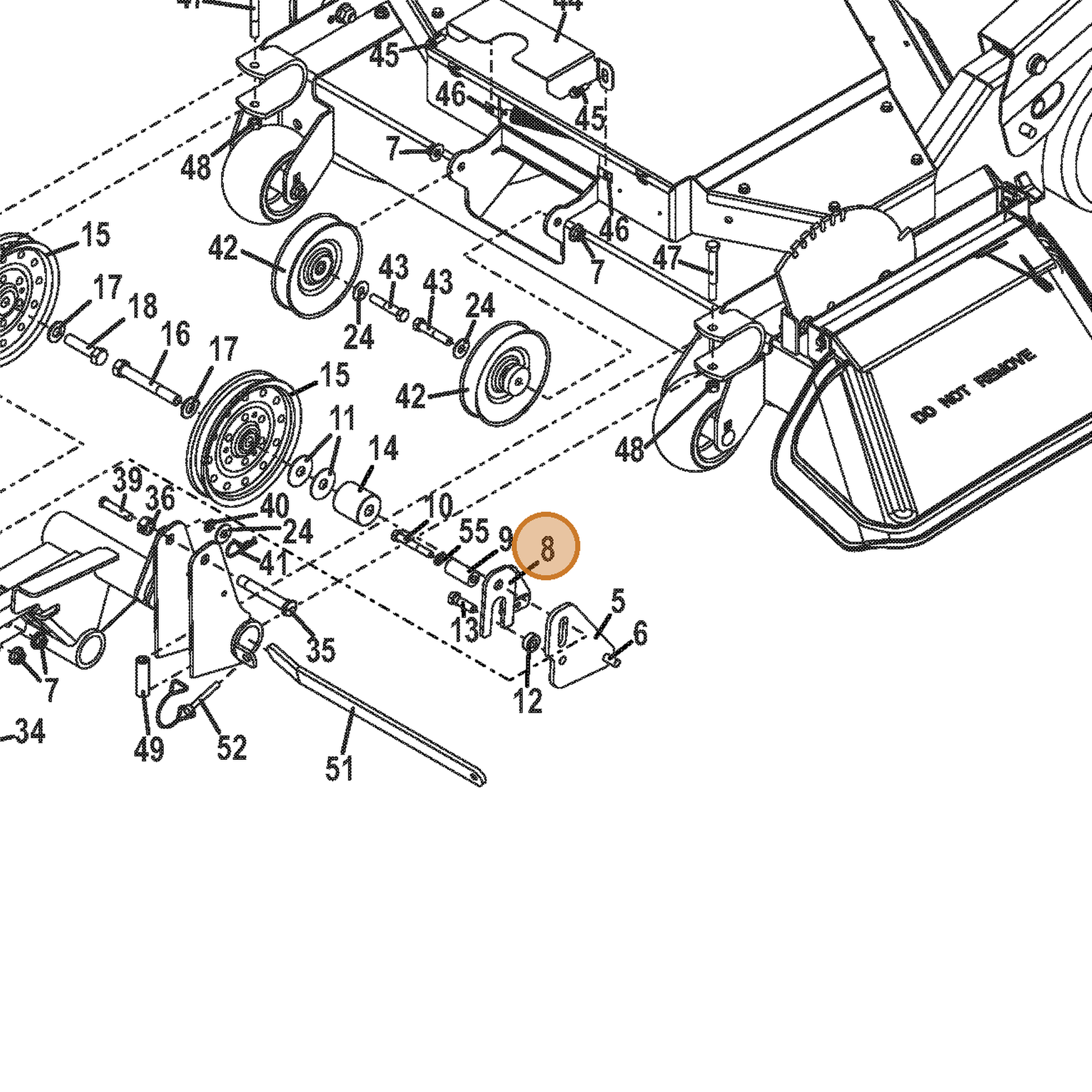 Grasshopper part 645116 — IPL diagram snippet (6x zoom, amber highlight)