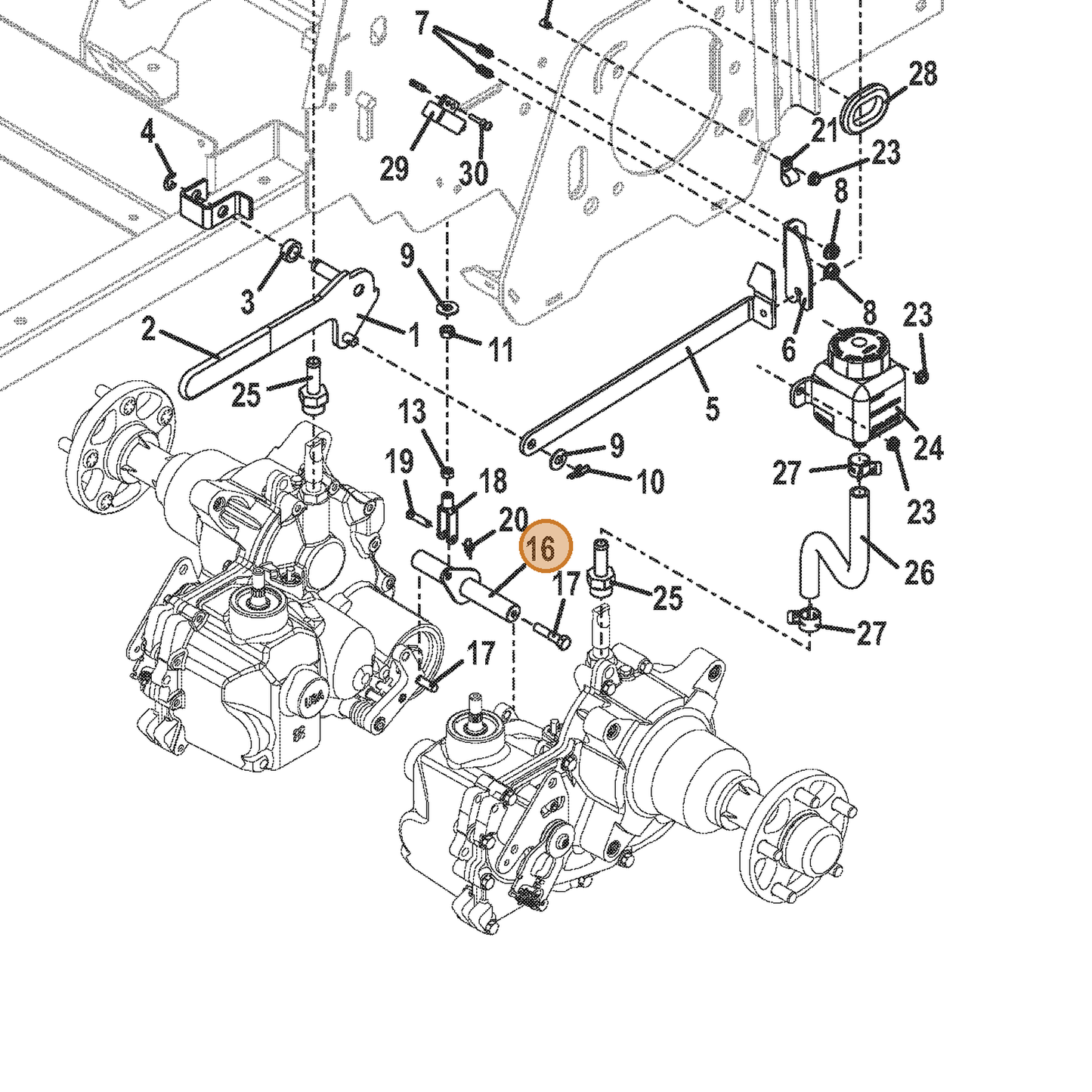 Grasshopper part 645117 — IPL diagram snippet (6x zoom, amber highlight)