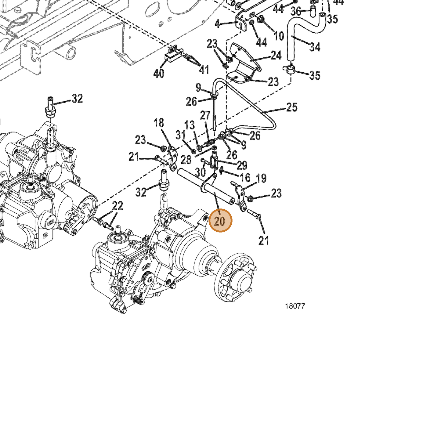 Grasshopper part 645118 — IPL diagram snippet (6x zoom, amber highlight)