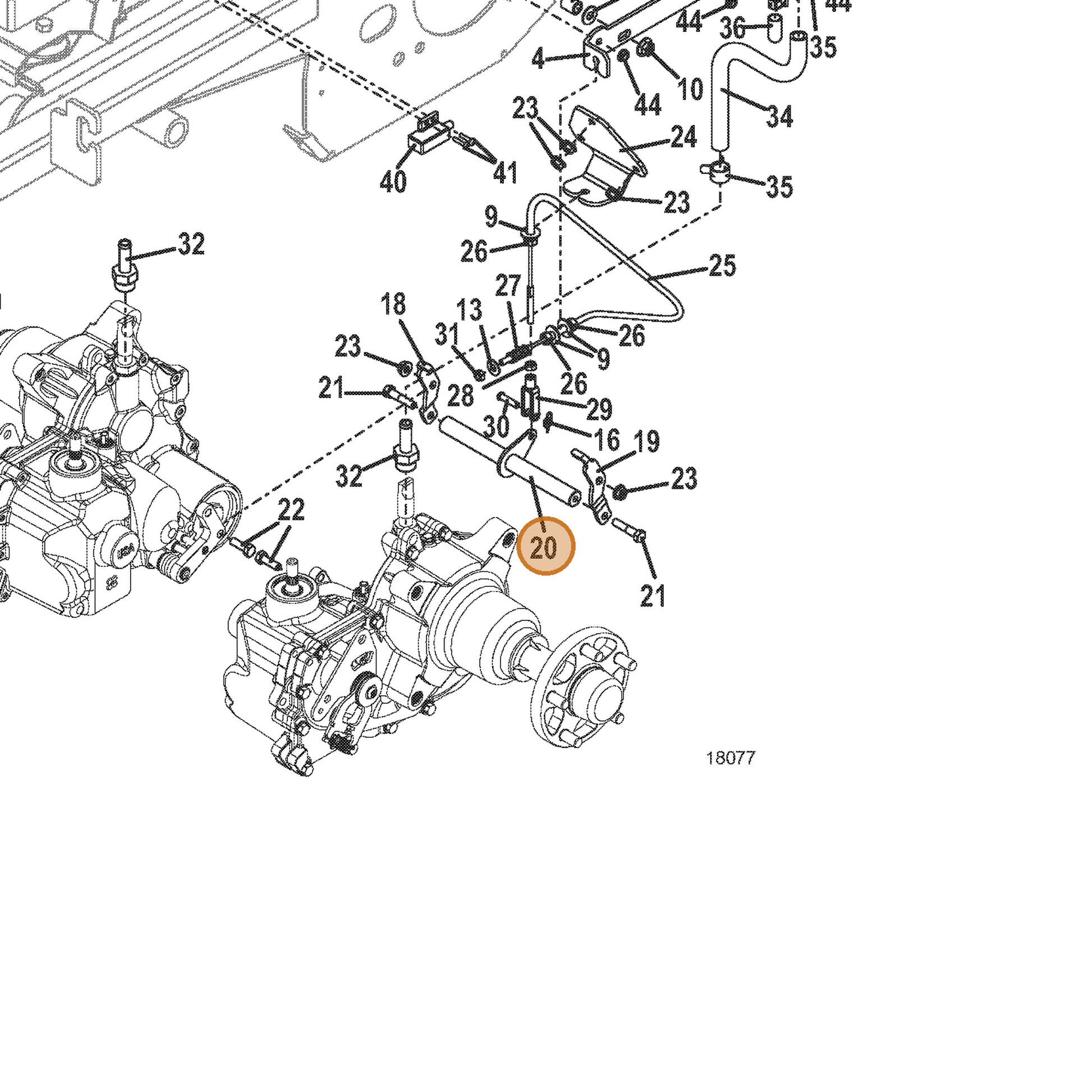 Grasshopper part 645118 — IPL diagram snippet (6x zoom, amber highlight)