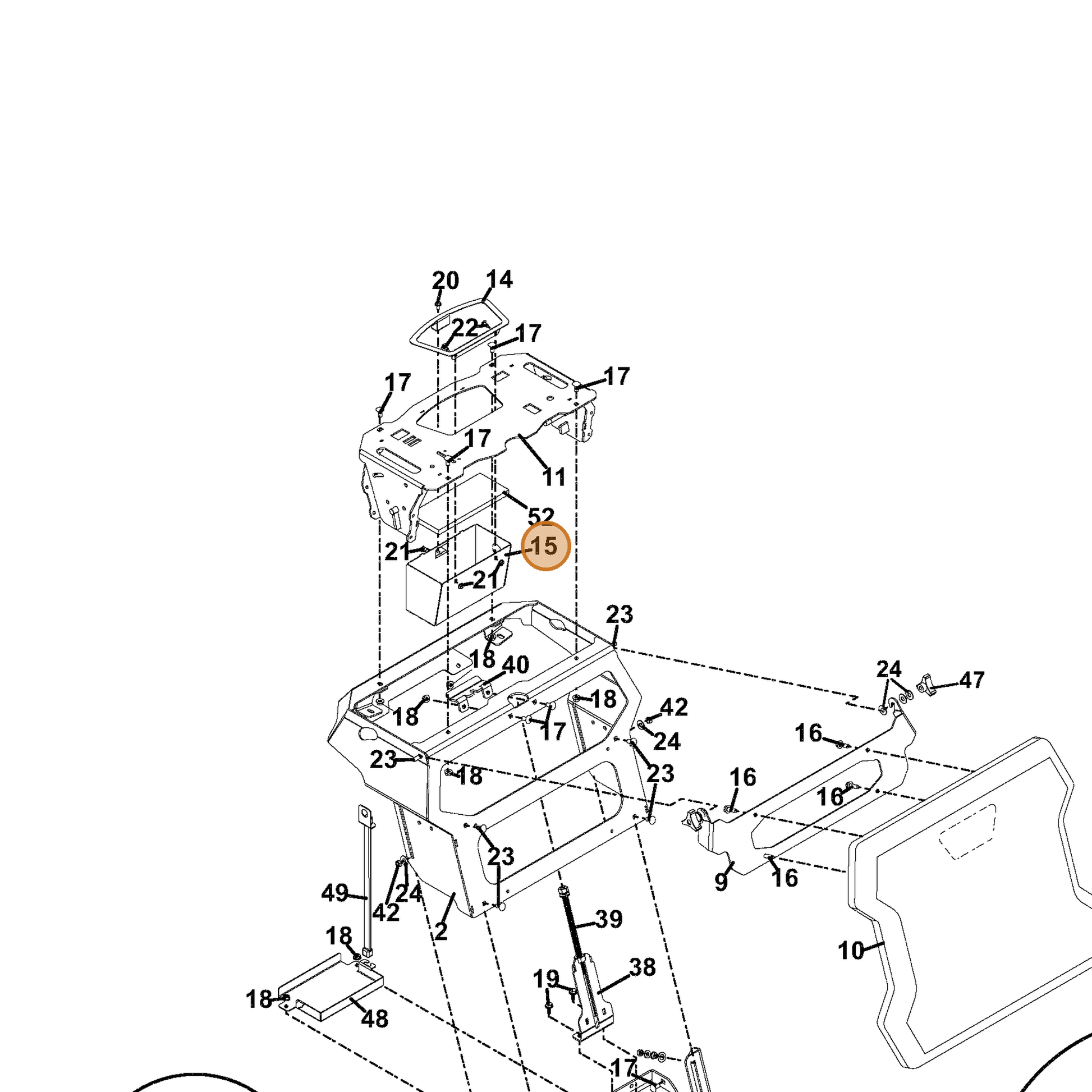 Grasshopper part 645141 — IPL diagram snippet (6x zoom, amber highlight)