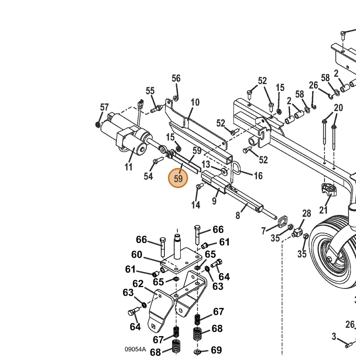 Grasshopper part 645144 — IPL diagram snippet (6x zoom, amber highlight)