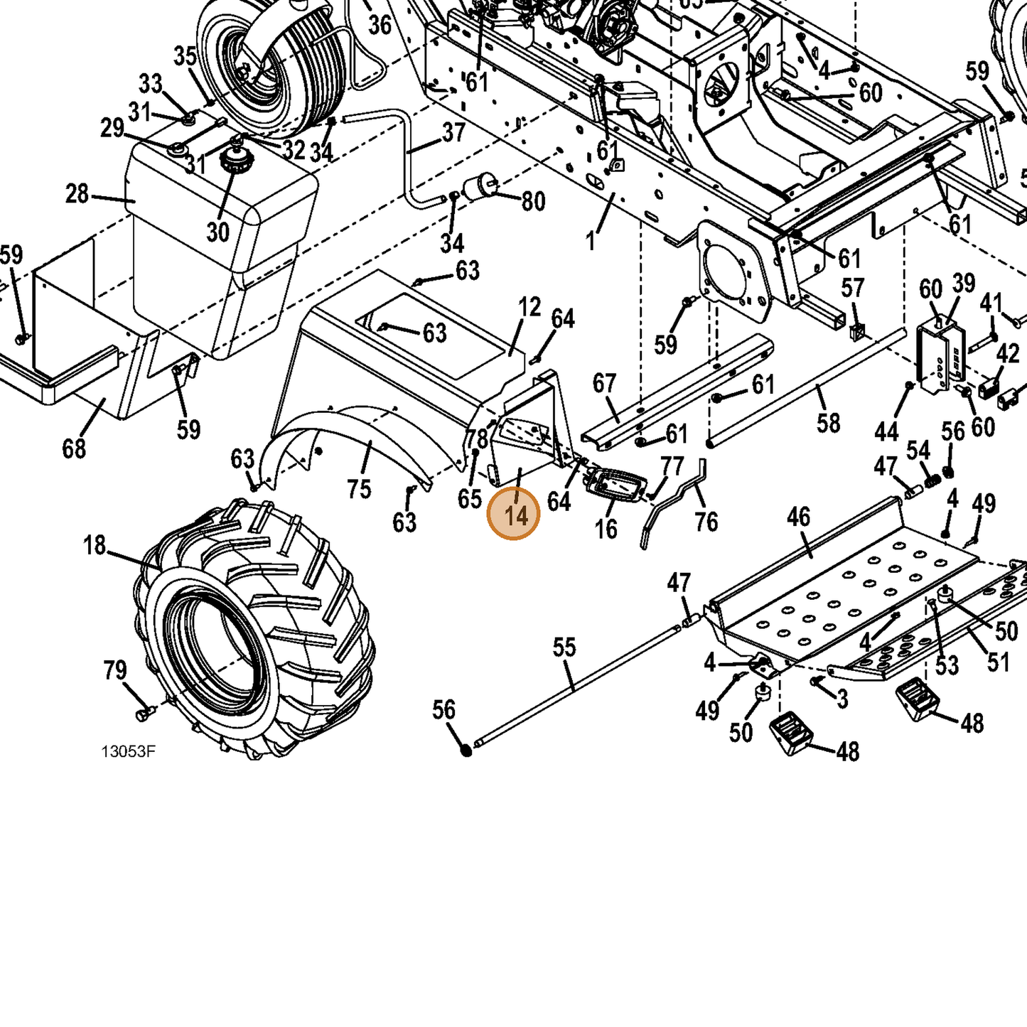 Grasshopper part 645146 — IPL diagram snippet (6x zoom, amber highlight)