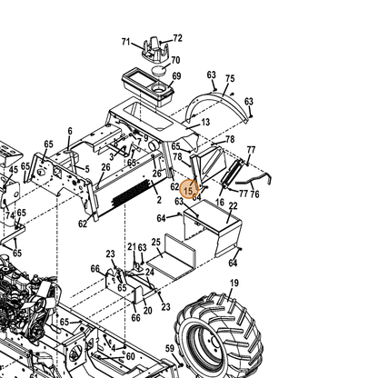 Grasshopper part 645147 — IPL diagram snippet (6x zoom, amber highlight)