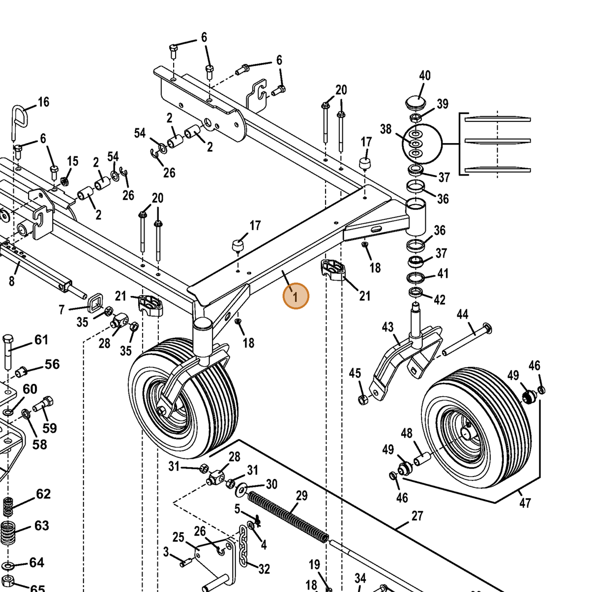 Grasshopper part 645150 — IPL diagram snippet (6x zoom, amber highlight)