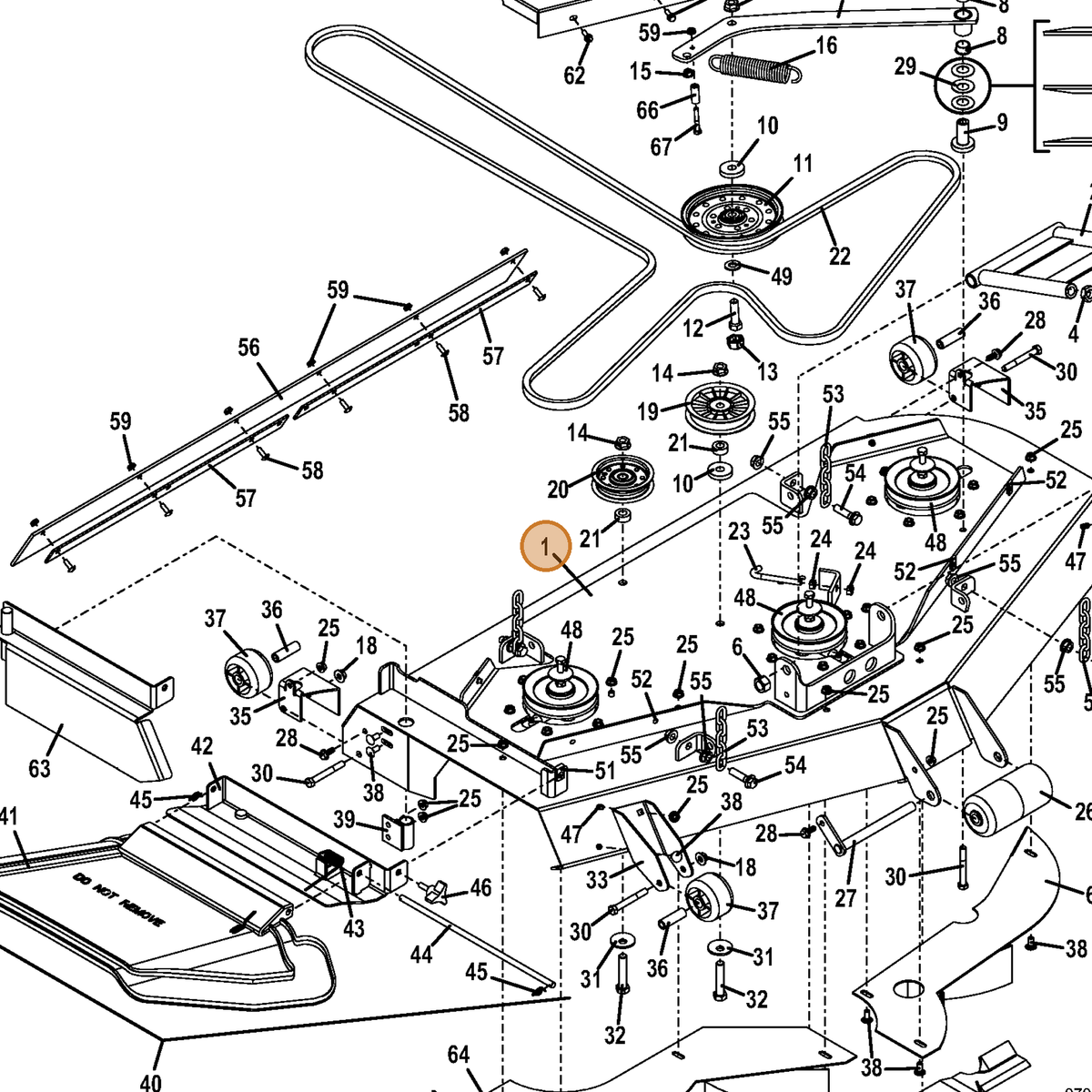 Grasshopper part 645152 — IPL diagram snippet (6x zoom, amber highlight)