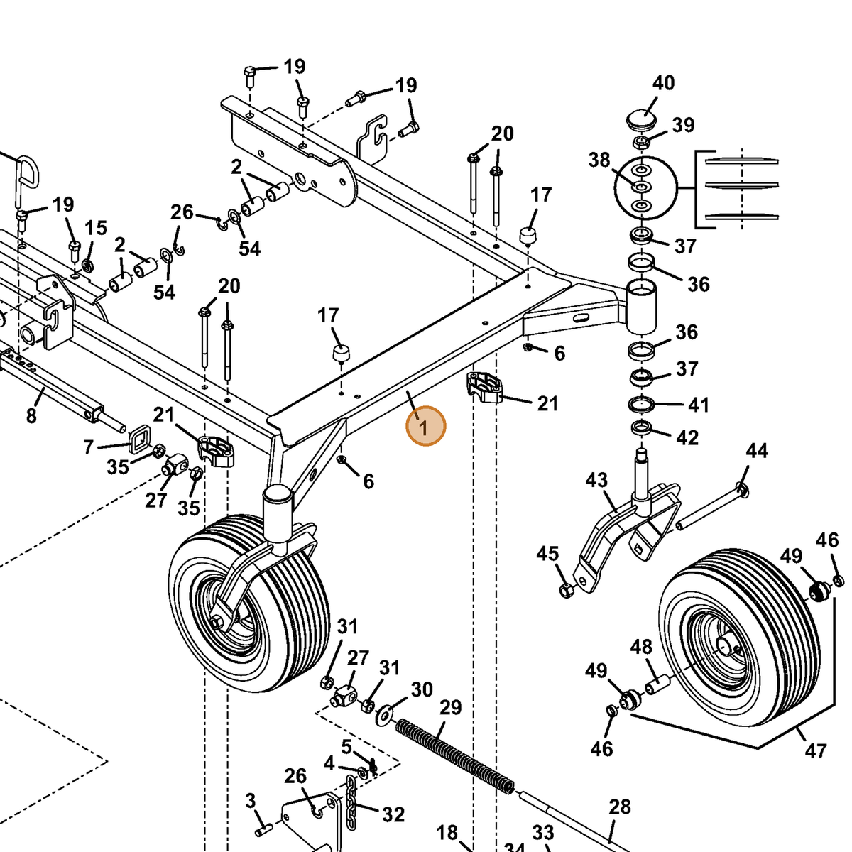 Grasshopper part 645153 — IPL diagram snippet (6x zoom, amber highlight)