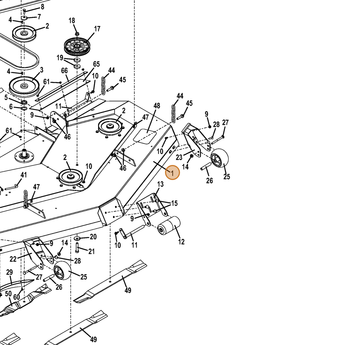 Grasshopper part 645172 — IPL diagram snippet (6x zoom, amber highlight)