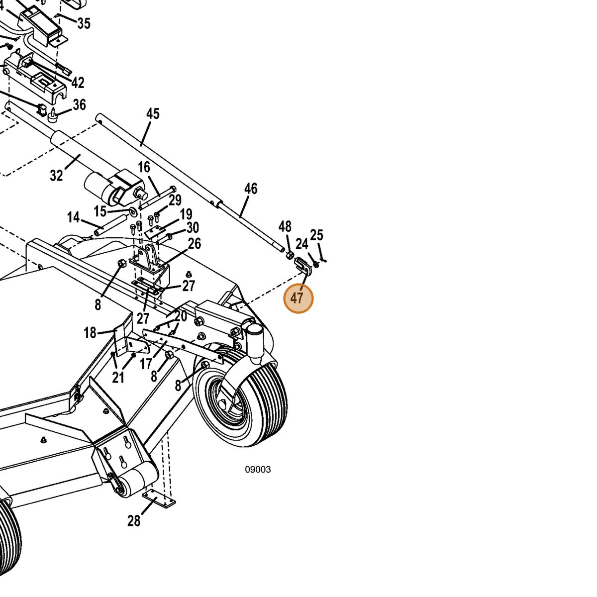 Grasshopper part 645177 — IPL diagram snippet (6x zoom, amber highlight)