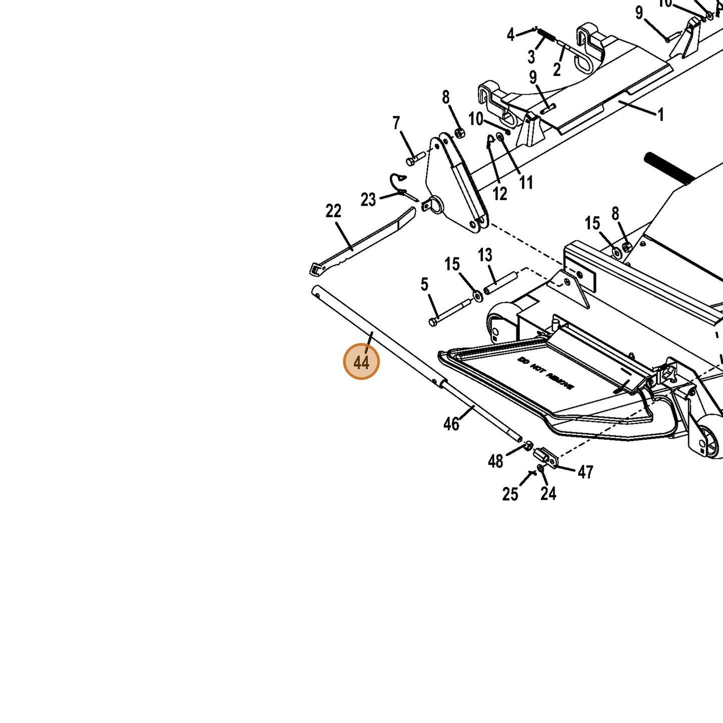 Grasshopper part 645178 — IPL diagram snippet (6x zoom, amber highlight)