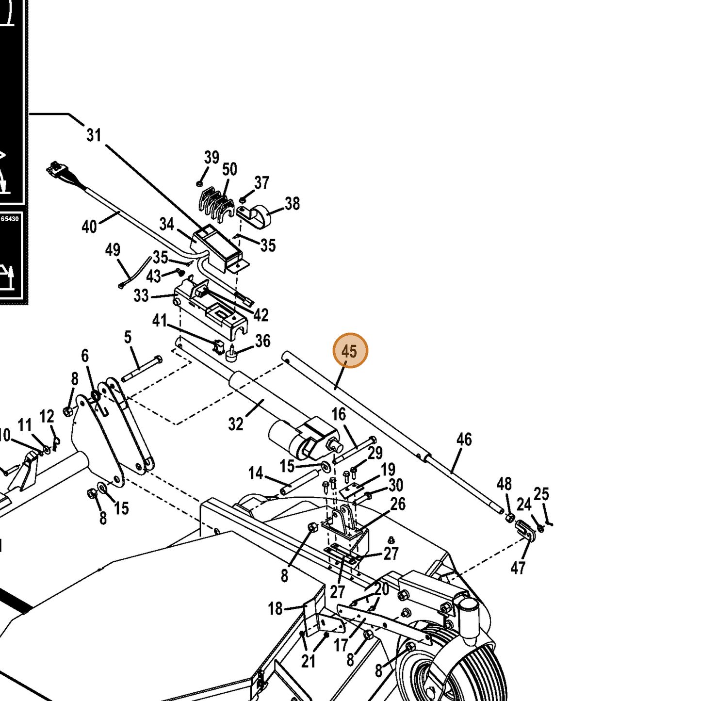 Grasshopper part 645179 — IPL diagram snippet (6x zoom, amber highlight)