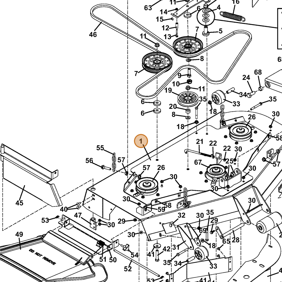 Grasshopper part 645188 — IPL diagram snippet (6x zoom, amber highlight)