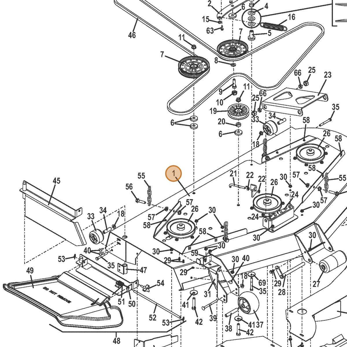 Grasshopper part 645194 — IPL diagram snippet (6x zoom, amber highlight)