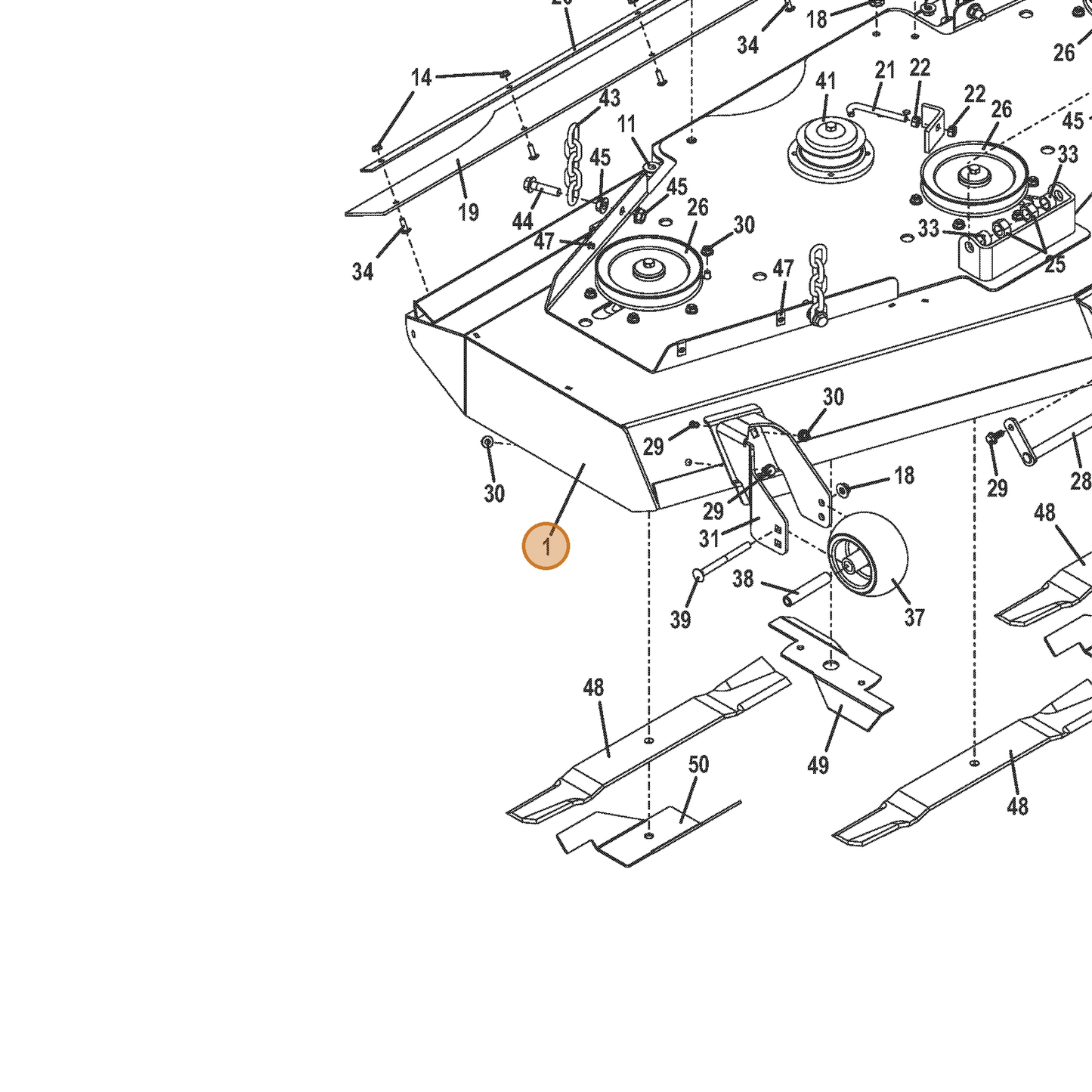 Grasshopper part 645195 — IPL diagram snippet (6x zoom, amber highlight)