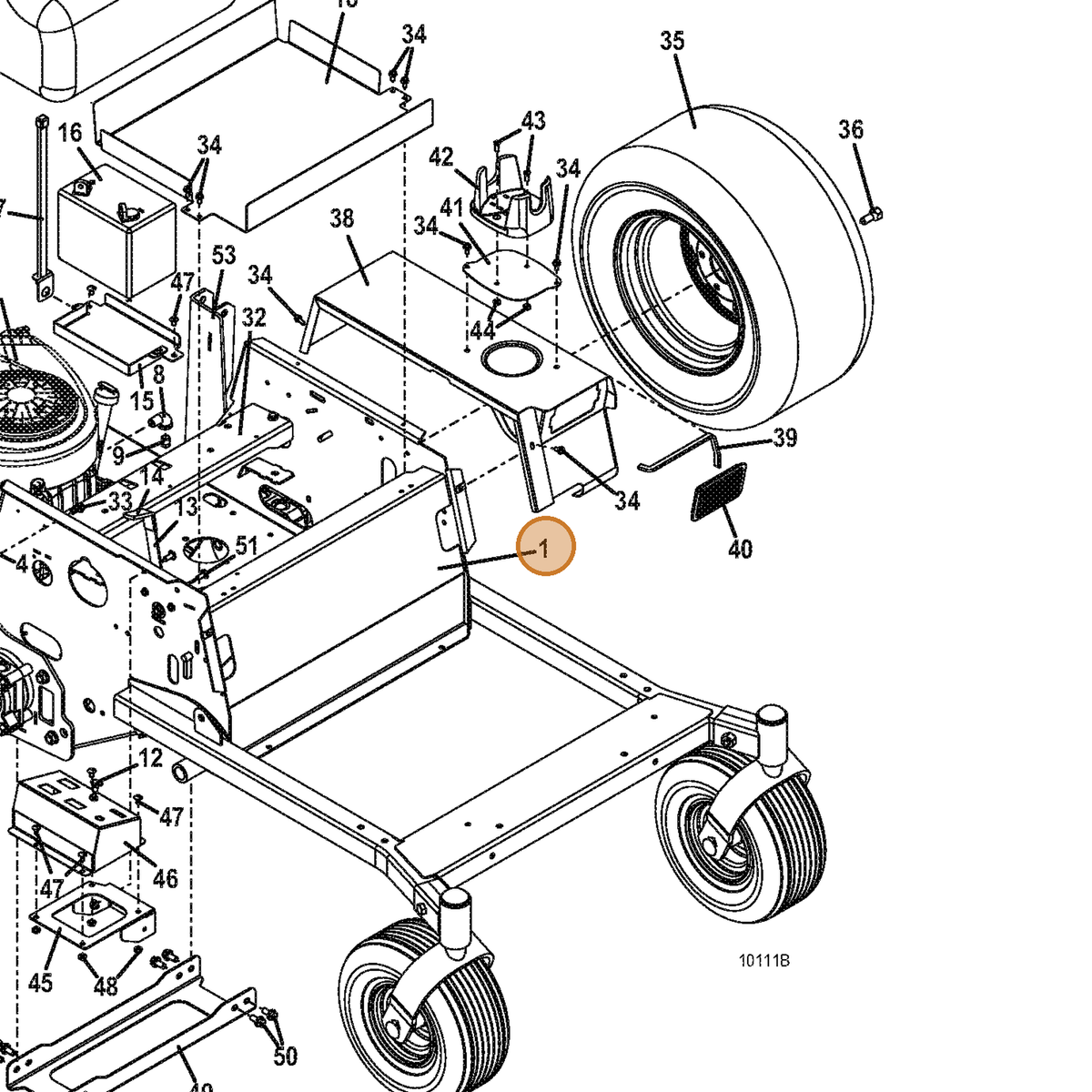 Grasshopper part 645201 — IPL diagram snippet (6x zoom, amber highlight)