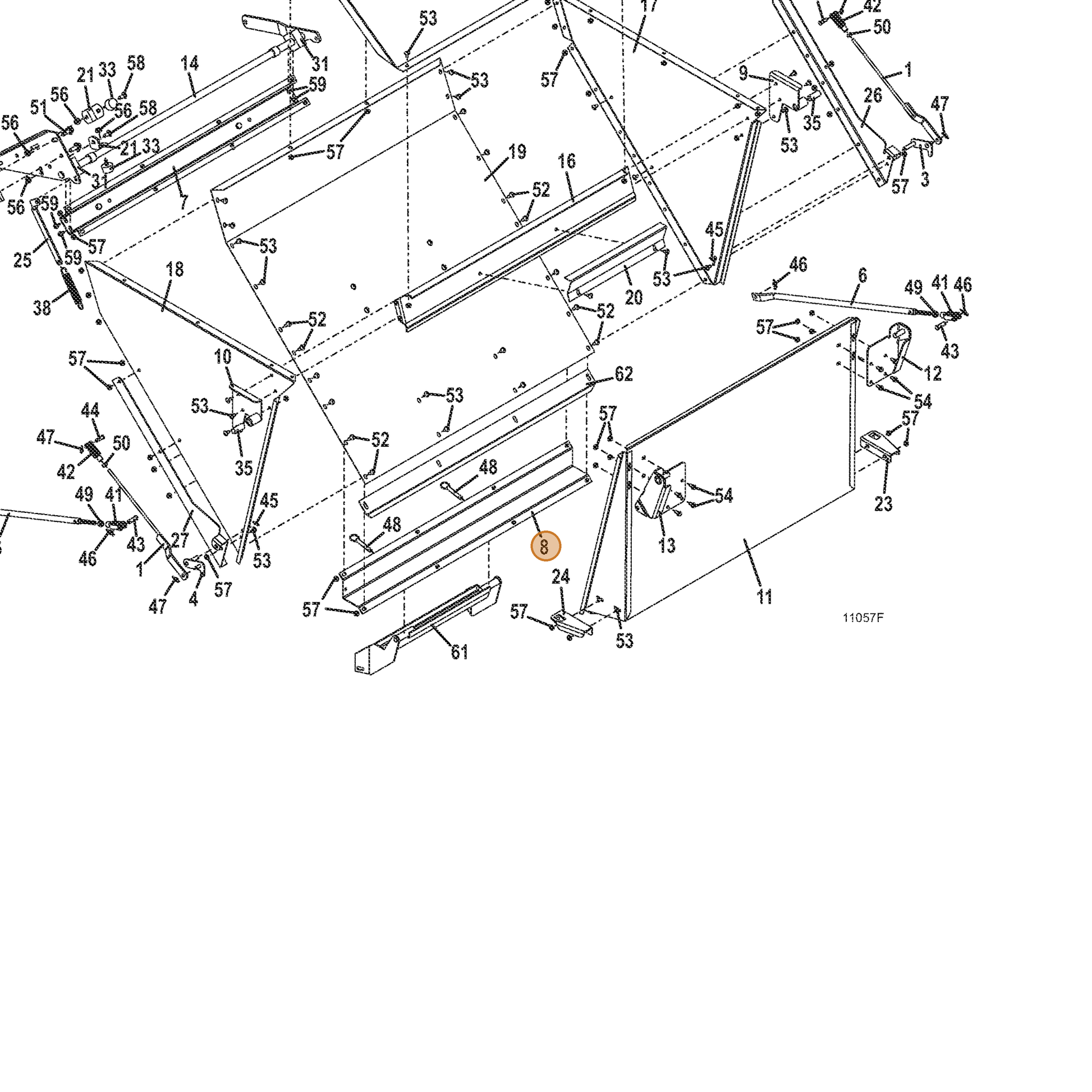 Grasshopper part 645203 — IPL diagram snippet (6x zoom, amber highlight)
