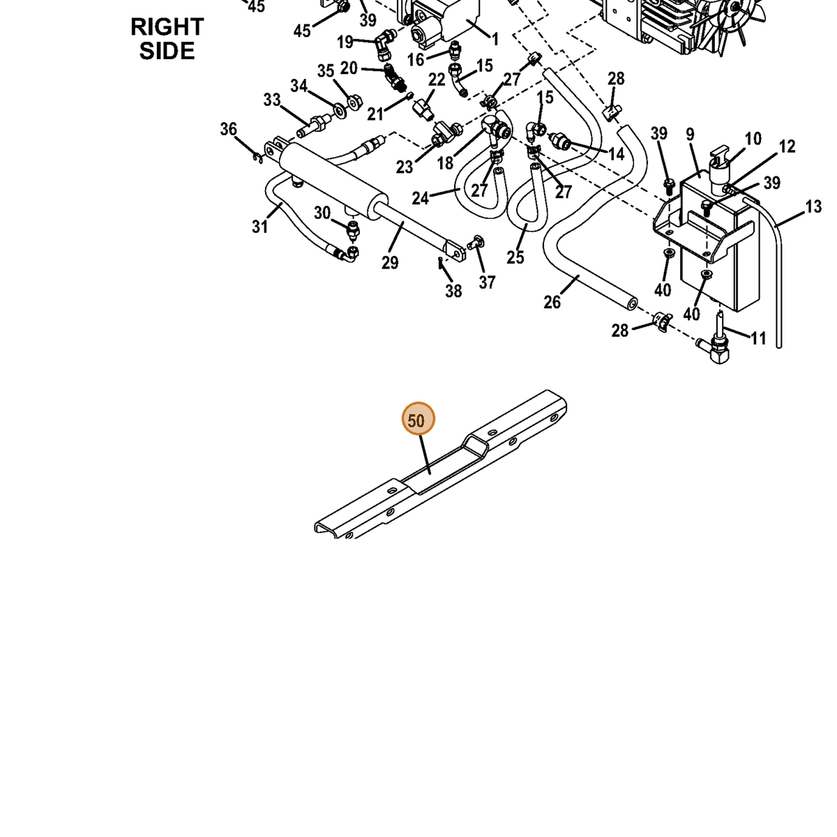 Grasshopper part 645204 — IPL diagram snippet (6x zoom, amber highlight)