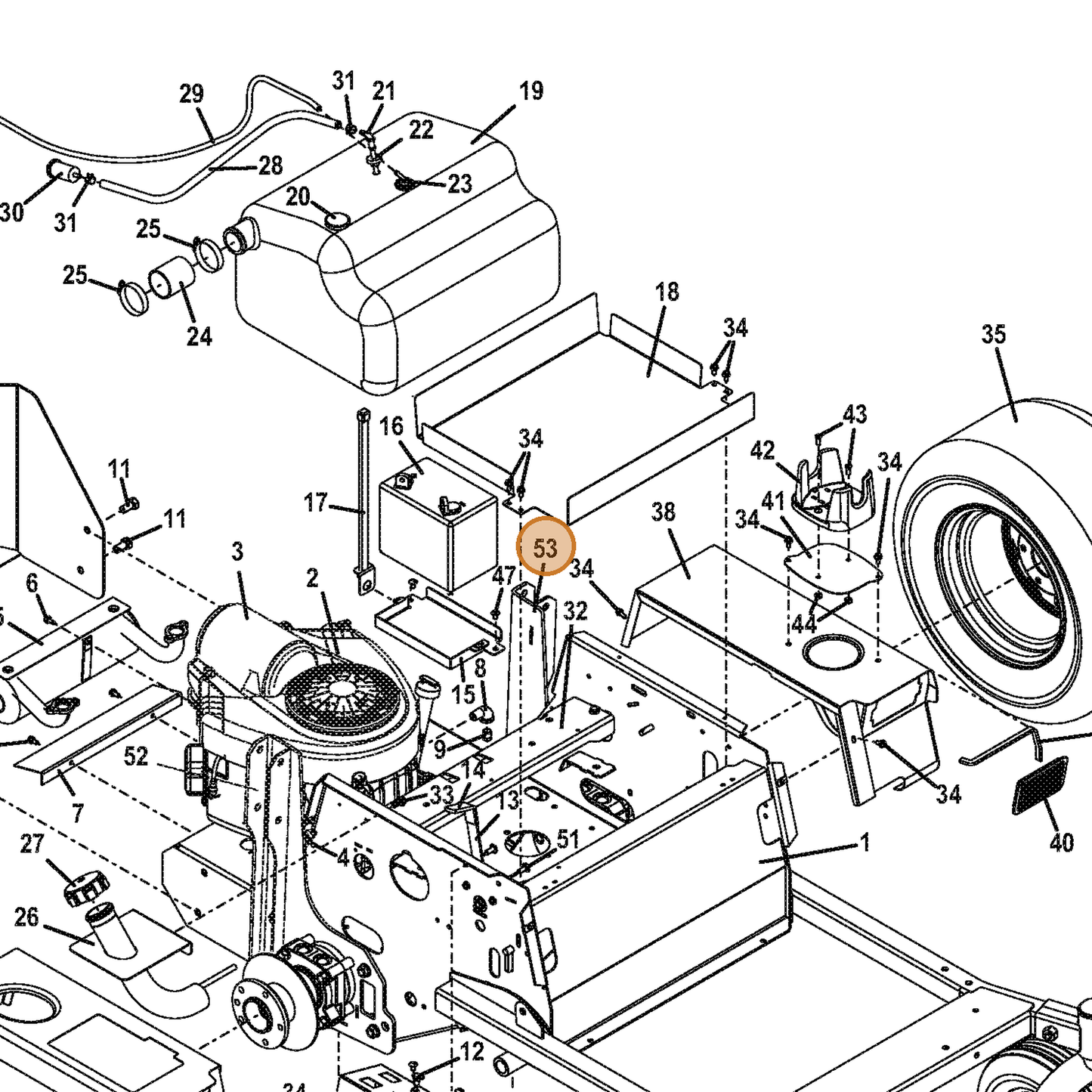 Grasshopper part 645207 — IPL diagram snippet (6x zoom, amber highlight)