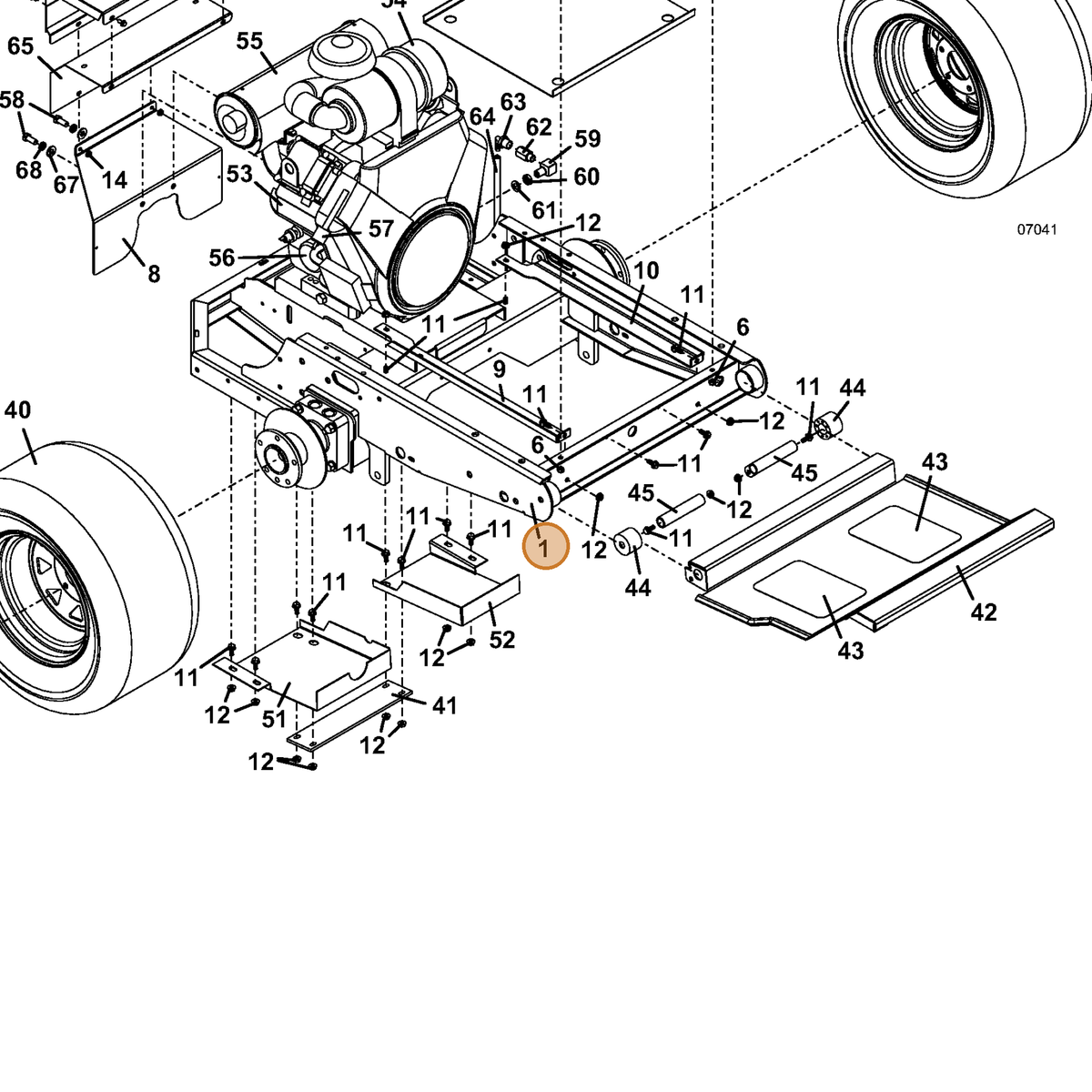 Grasshopper part 645210 — IPL diagram snippet (6x zoom, amber highlight)