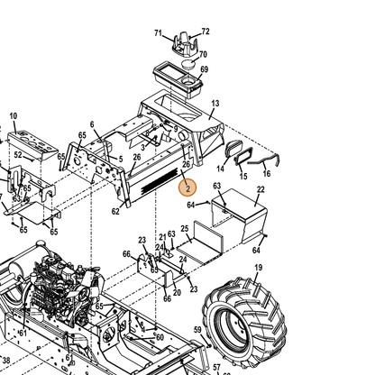 Grasshopper part 645211 — IPL diagram snippet (6x zoom, amber highlight)