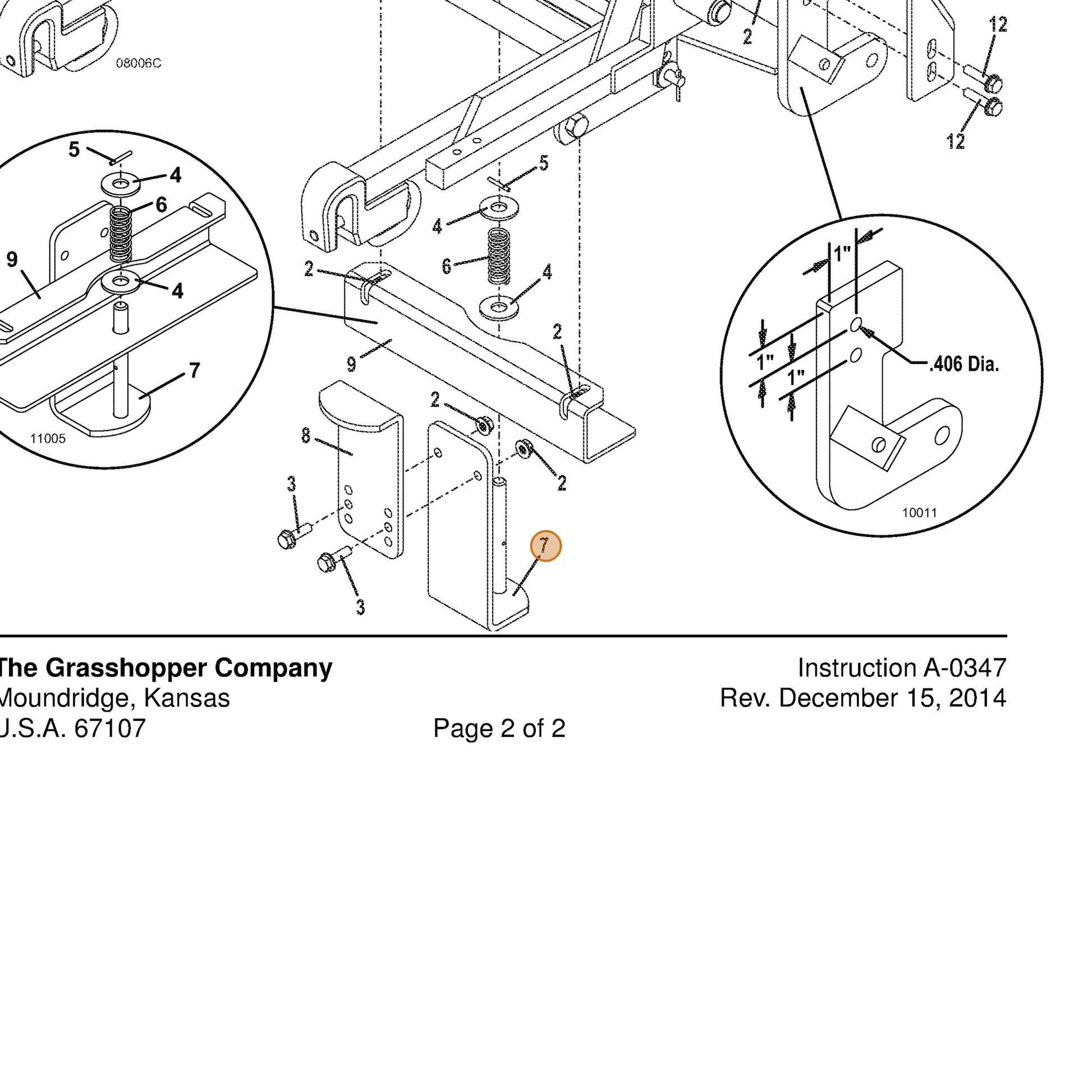 Grasshopper part 645215 — IPL diagram snippet (6x zoom, amber highlight)