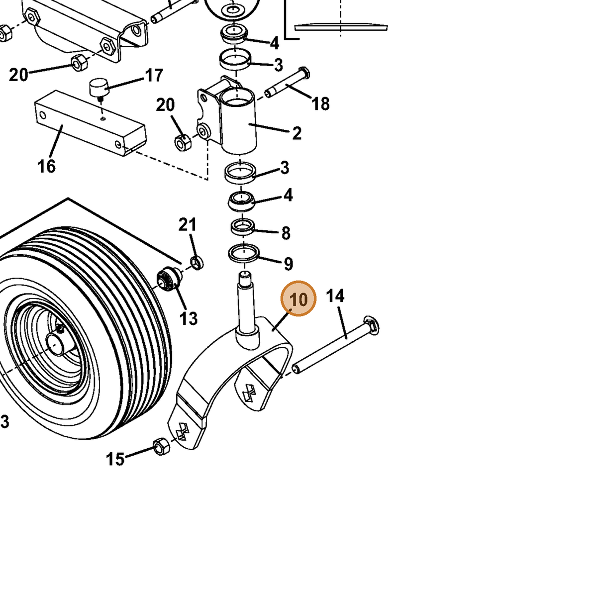 Grasshopper part 645220 — IPL diagram snippet (6x zoom, amber highlight)