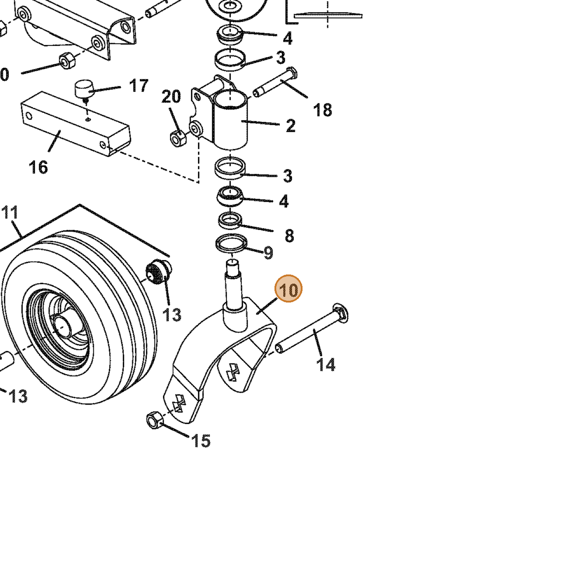 Grasshopper part 645222 — IPL diagram snippet (6x zoom, amber highlight)