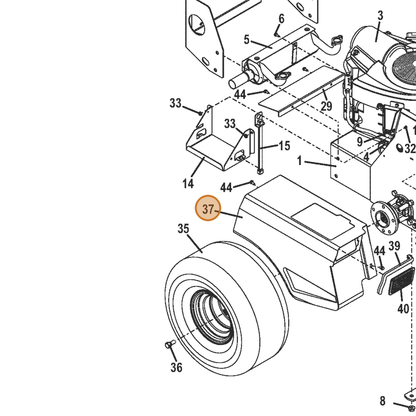 Grasshopper part 645238 — IPL diagram snippet (6x zoom, amber highlight)