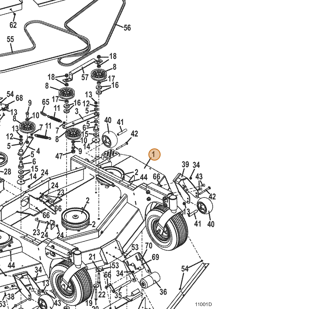 Grasshopper part 645252 — IPL diagram snippet (6x zoom, amber highlight)