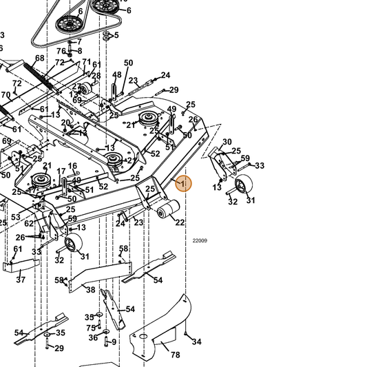 Grasshopper part 645258 — IPL diagram snippet (6x zoom, amber highlight)