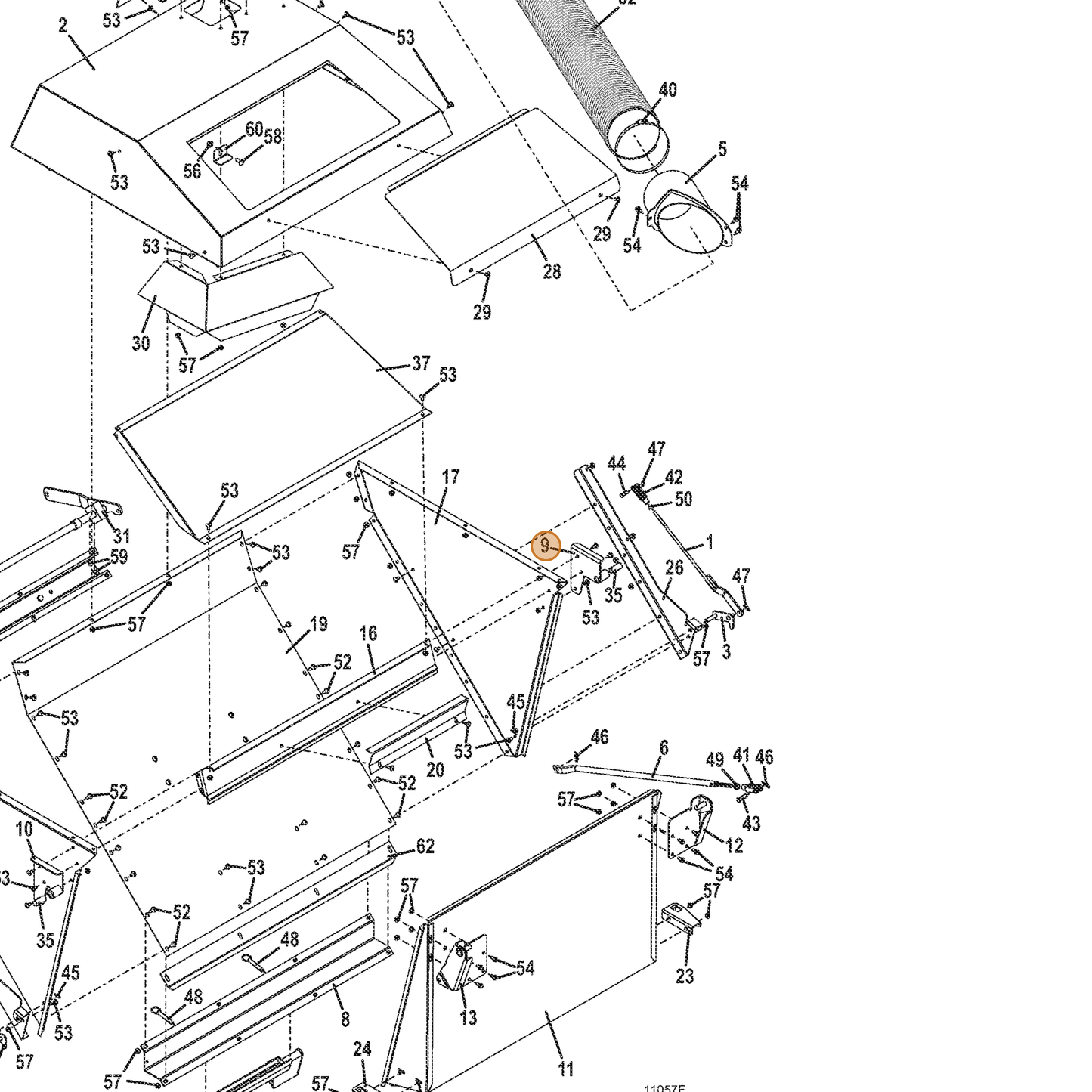 Grasshopper part 645260 — IPL diagram snippet (6x zoom, amber highlight)