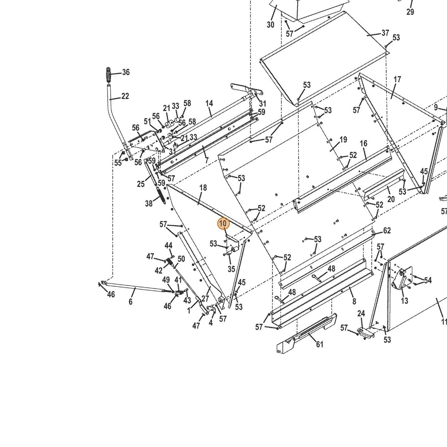 Grasshopper part 645261 — IPL diagram snippet (6x zoom, amber highlight)