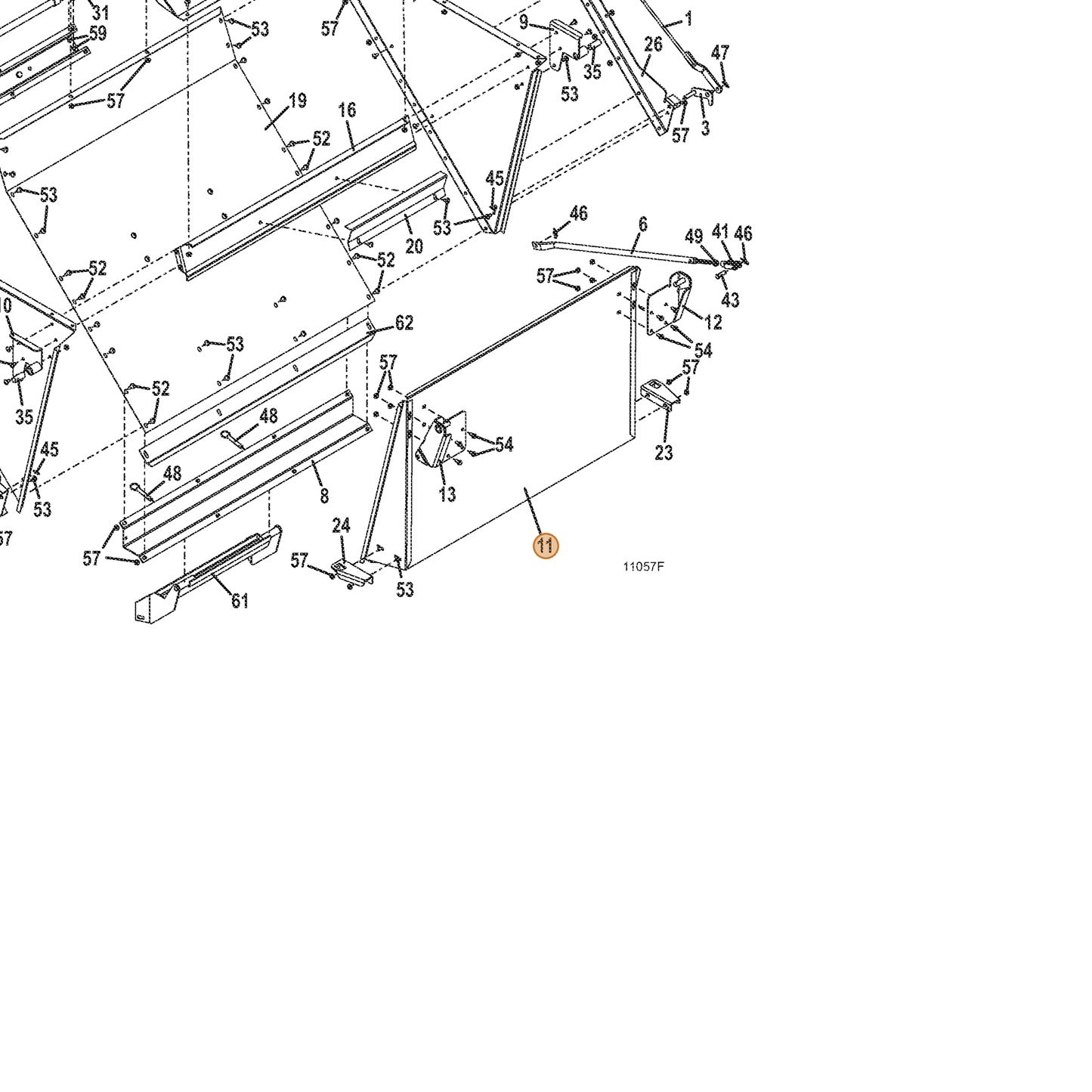 Grasshopper part 645285 — IPL diagram snippet (6x zoom, amber highlight)