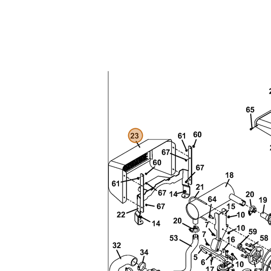 Grasshopper part 645303 — IPL diagram snippet (6x zoom, amber highlight)