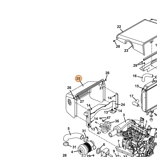 Grasshopper part 645305 — IPL diagram snippet (6x zoom, amber highlight)