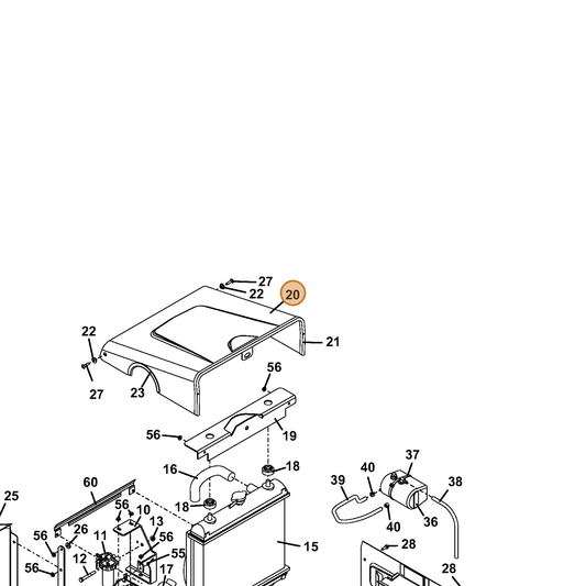 Grasshopper part 645315 — IPL diagram snippet (6x zoom, amber highlight)