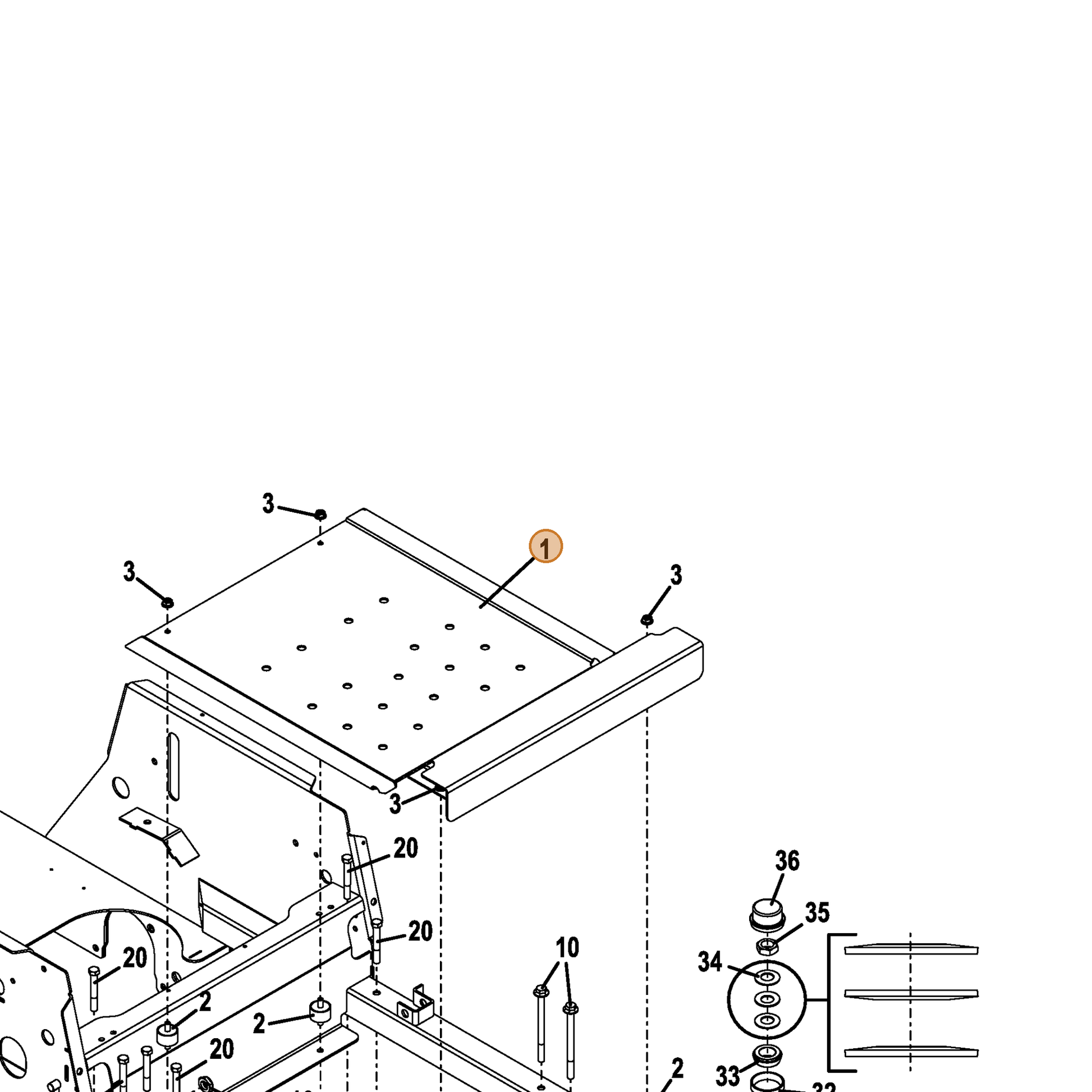 Grasshopper part 645316 — IPL diagram snippet (6x zoom, amber highlight)