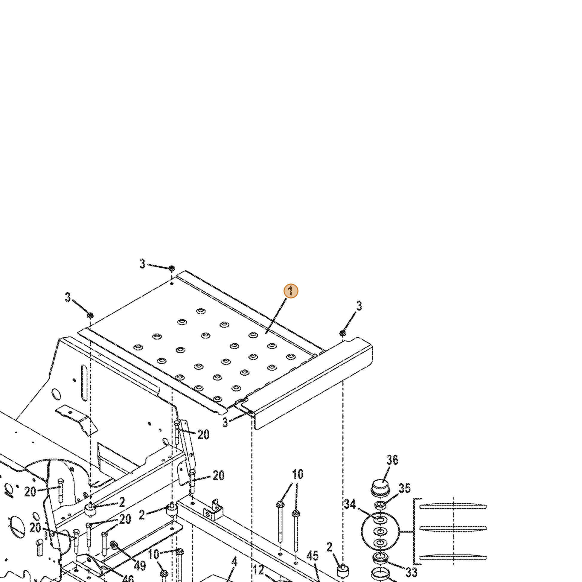 Grasshopper part 645317 — IPL diagram snippet (6x zoom, amber highlight)