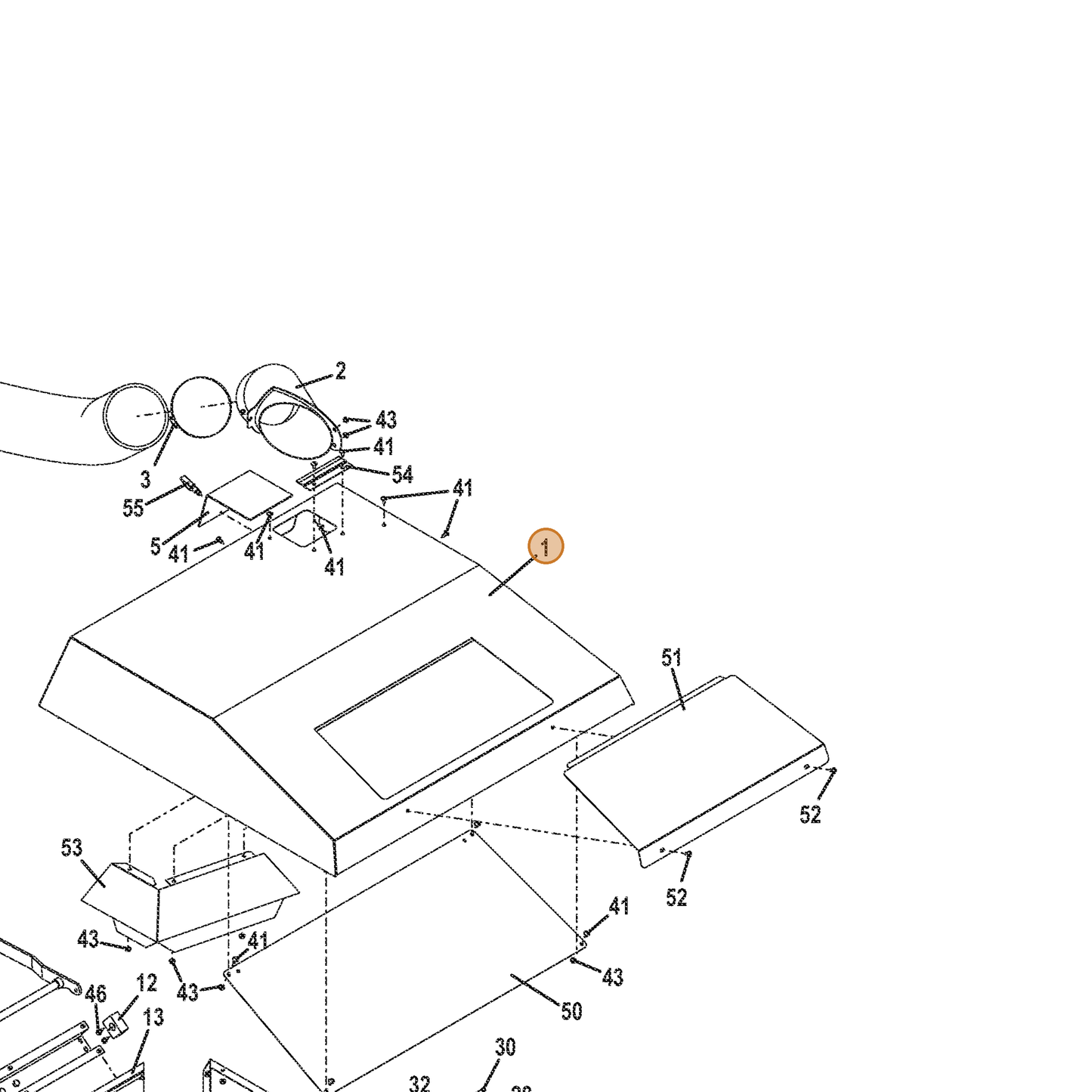 Grasshopper part 645319 — IPL diagram snippet (6x zoom, amber highlight)