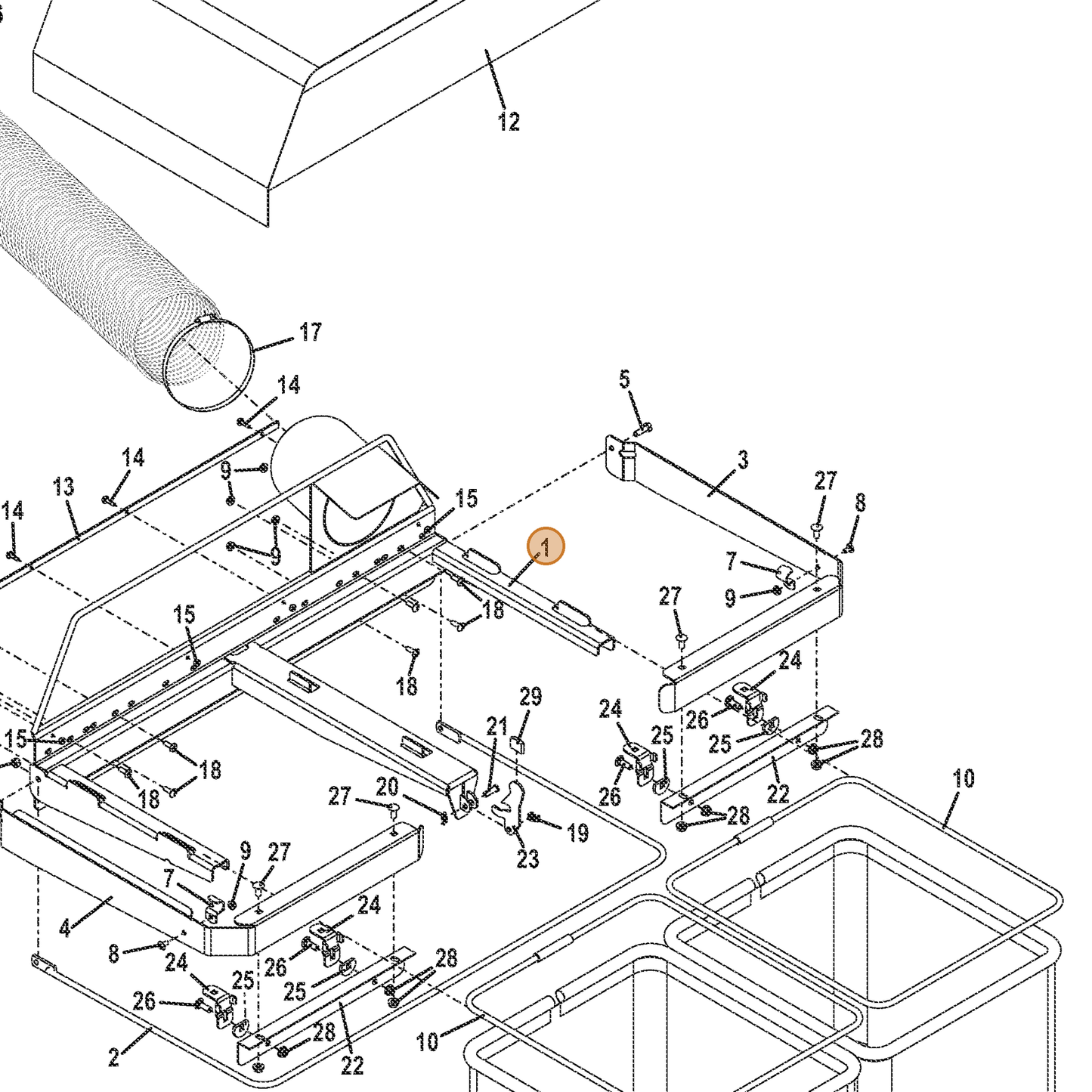 Grasshopper part 645320 — IPL diagram snippet (6x zoom, amber highlight)