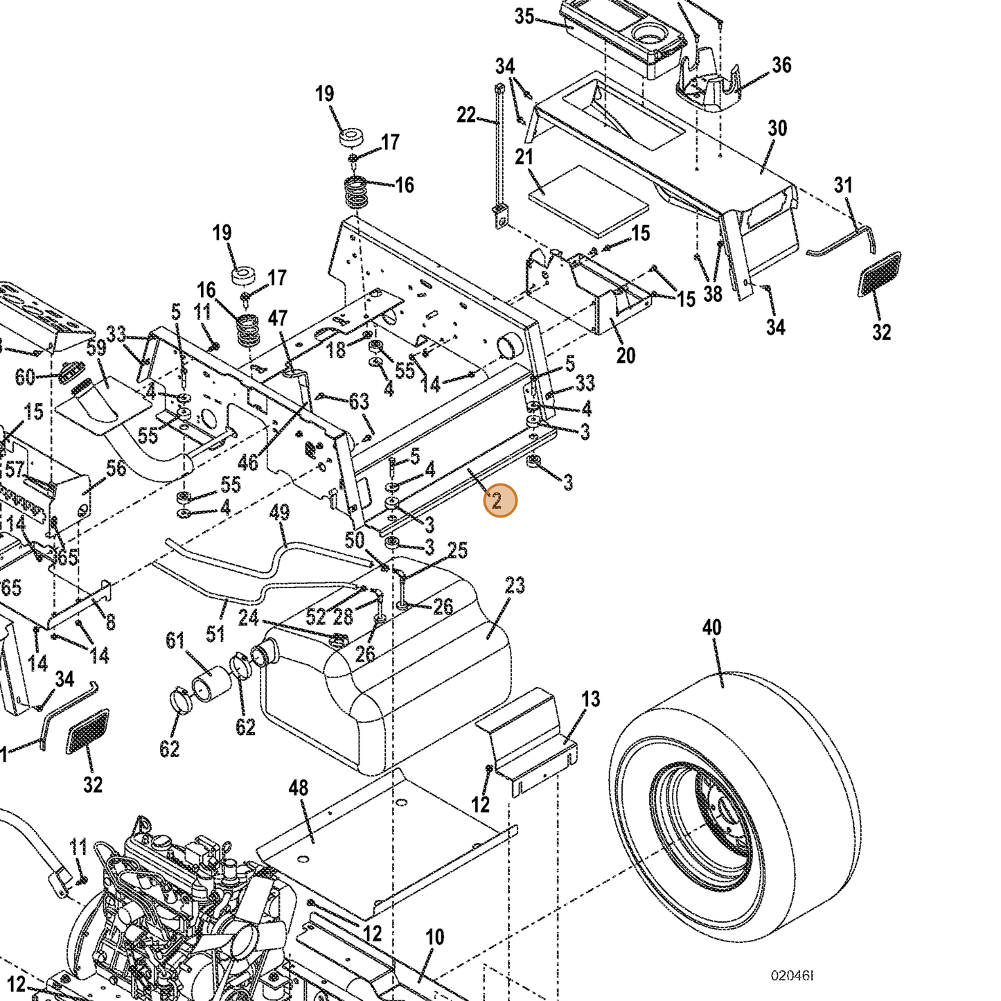 Grasshopper part 645367 — IPL diagram snippet (6x zoom, amber highlight)
