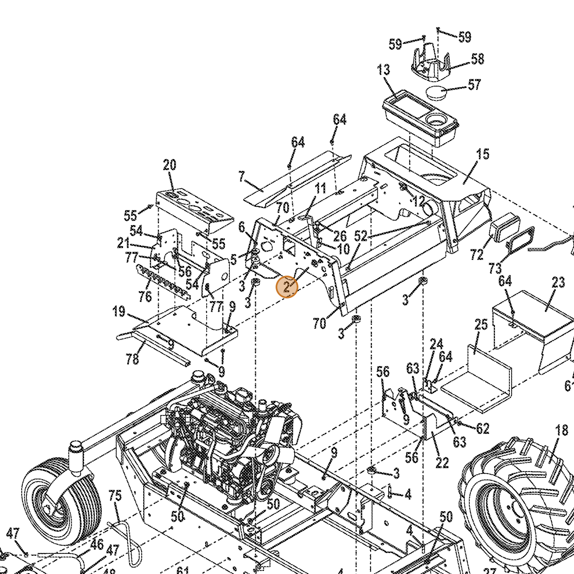 Grasshopper part 645369 — IPL diagram snippet (6x zoom, amber highlight)