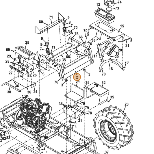 Grasshopper part 645370 — IPL diagram snippet (6x zoom, amber highlight)