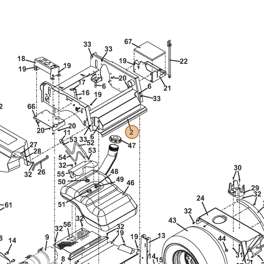 Grasshopper part 645371 — IPL diagram snippet (6x zoom, amber highlight)
