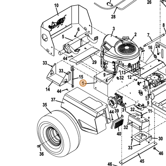 Grasshopper part 645375 — IPL diagram snippet (6x zoom, amber highlight)