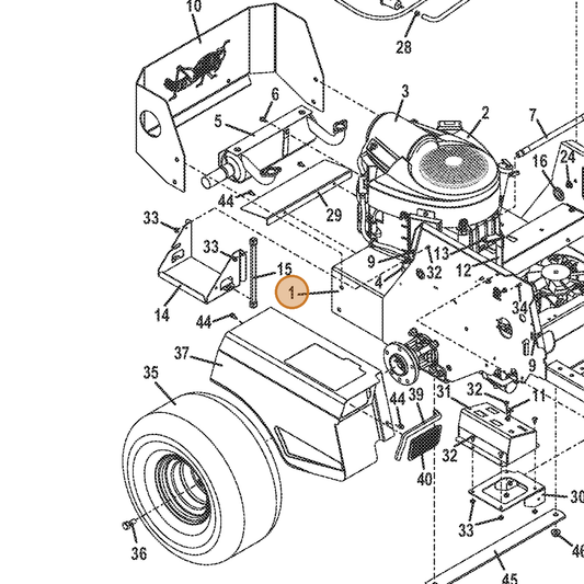 Grasshopper part 645376 — IPL diagram snippet (6x zoom, amber highlight)
