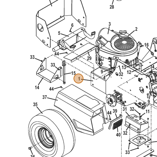 Grasshopper part 645377 — IPL diagram snippet (6x zoom, amber highlight)